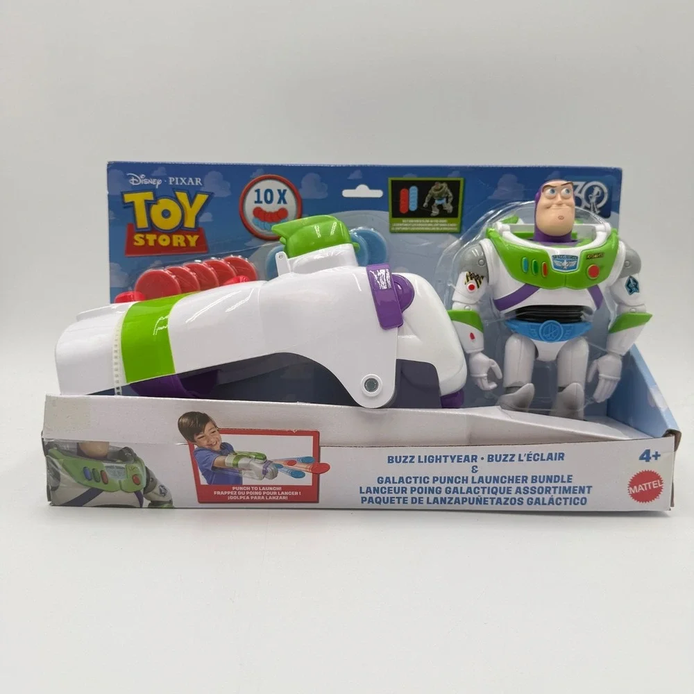 Disney Pixar Toy Story Mattel Buzz Lightyear and Galactic Punch Launcher Bundle
